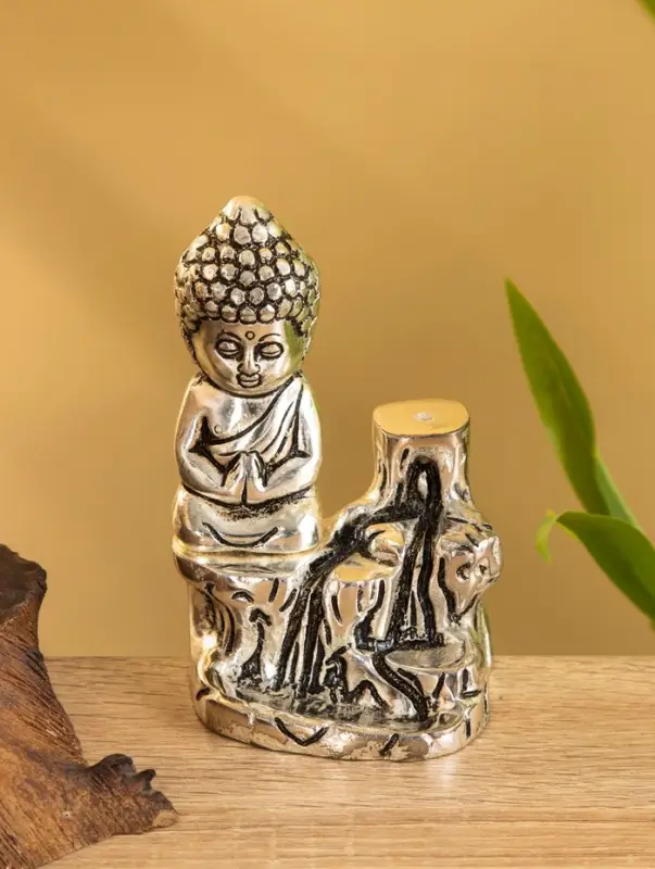 Подставка под благовония  Подставка под благовония "Будда Намасте" алюминий 7х6х11 см