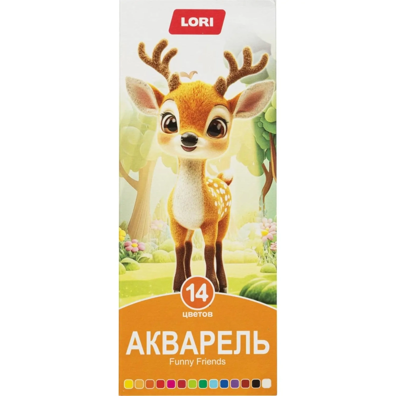 Краски акварельные FUNNY FRIENDS, 14 цветов, б/к Ааф-004 набор