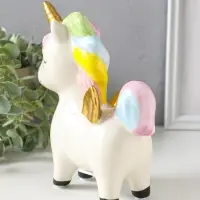 Копилка для денег &laquo;Единорожка с золотыми крылышками и рогом&raquo;, керамика, 15.5&times;6.9&times;18 см