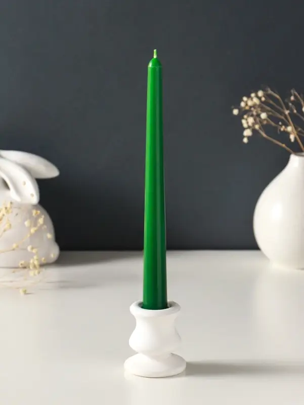 Набор свечей античных, 2.3&times;24.5 см, 5 ч, 55 г, 4 шт., тёмно-зелёный