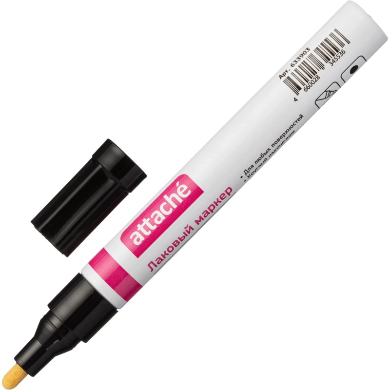 Маркер лаковый Attache 4 мм черный