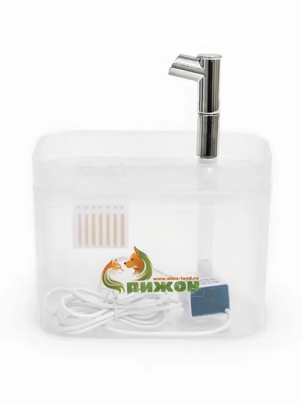 Фонтан для кошек и собак 1,5 л, 16,5 х 13 х 12 см, евророзетка, прозрачный Фонтан для кошек и собак 1,5 л, 16,5 х 13 х 12 см, евророзетка, прозрачный