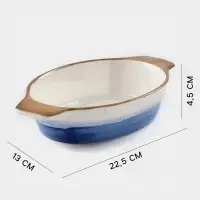 Форма для запекания Доляна &laquo;Космос&raquo;, 500 мл, 22.5&times;13&times;4.5 см, овальная, фарфор, синяя