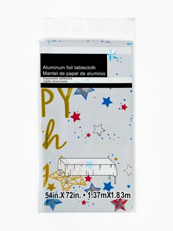 Скатерть одноразовая &laquo;С днём рождения&raquo;, 137&times;183 см, белая