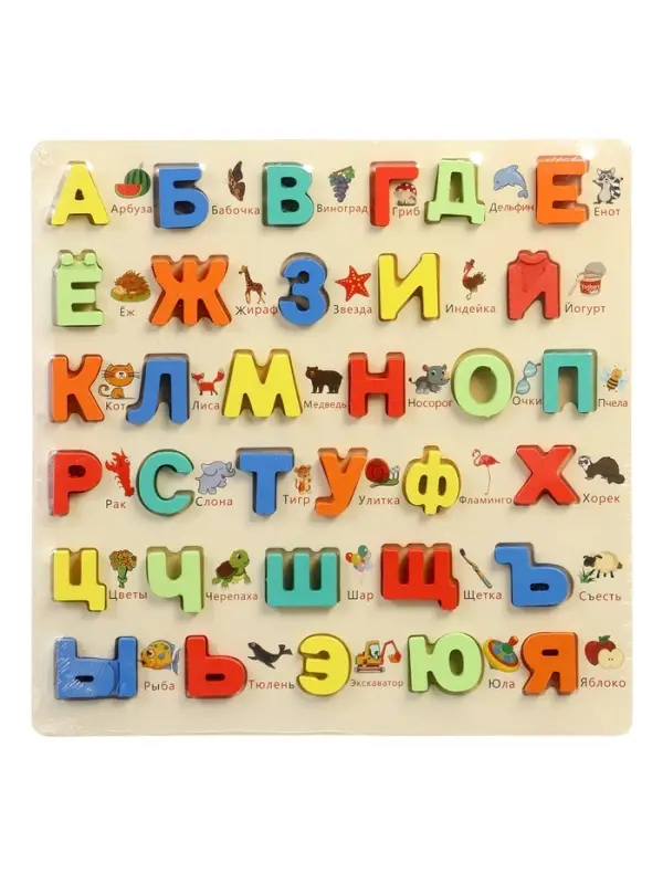 Русский деревянный АЛФАВИТ Развивающий сортер для детей
