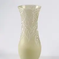 Ваза «Кармен» листопад, волна, h=26 см, стекло, бледно-зелёная Ваза «Кармен» листопад, волна, h=26 см, стекло, бледно-зелёная