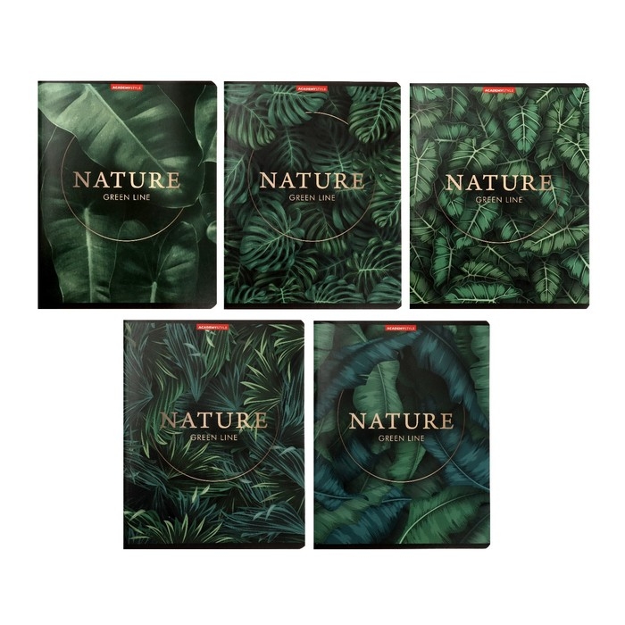 Тетрадь 96 листов в линию Тетрадь 96 листов в линию "Листья", обложка мелованный картон, ВД-лак, МИКС