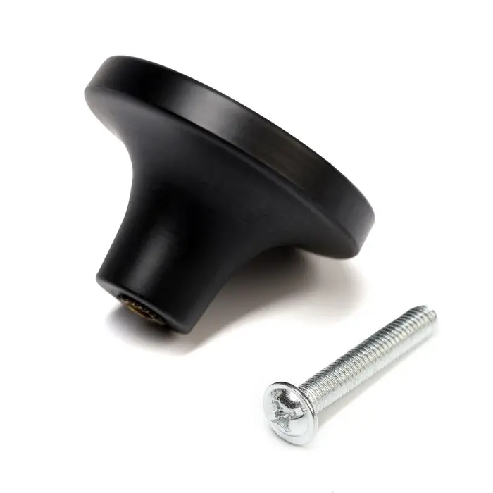 Ручка-кнопка CAPPIO PK111, d=38 мм, пластик, цвет черный Ручка-кнопка CAPPIO PK111, d=38 мм, пластик, цвет черный