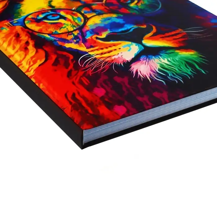 Колледж-тетрадь Calligrata TOP &laquo;ЛЕВ. МОЗАИЧНЫЙ НЕОН&raquo; А4, 160 листов, в клетку, в твёрдой обложке 7БЦ, матовая ламинация, выборочный лак