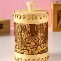 Туес шитый "Осень" , D9 смхH(с хватком)14см, береста Туес шитый "Осень" , D9 смхH(с хватком)14см, береста