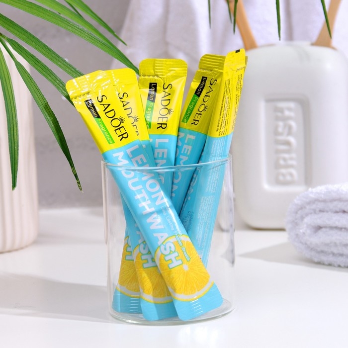 Набор ополаскивателей для рта в стиках со вкусом лимона, 20шт по 10 мл Набор ополаскивателей для рта в стиках со вкусом лимона, 20шт по 10 мл