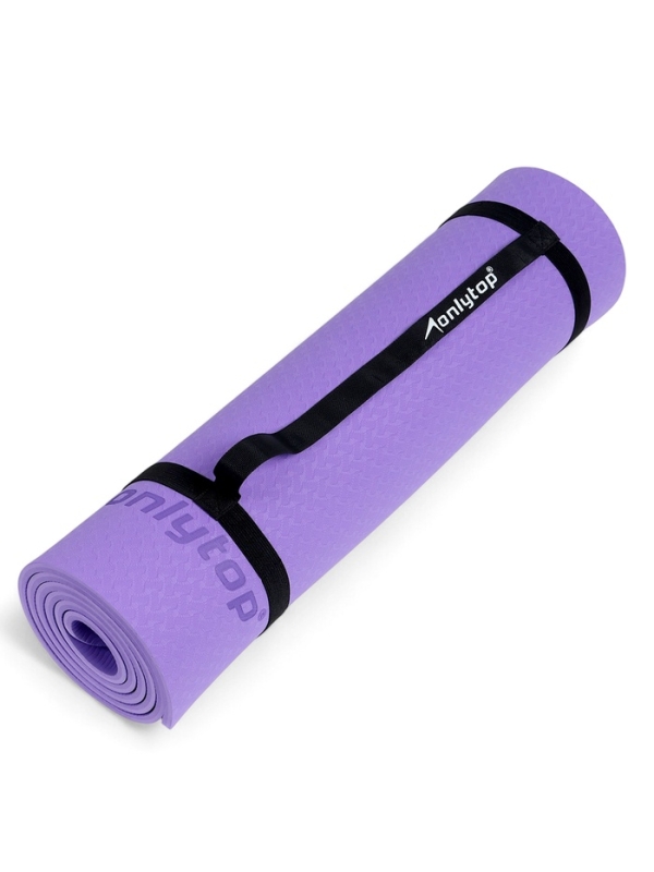 Коврик для фитнеса и йоги ONLYTOP, 183x61x 0,8 см, цвет фиолетовый/темно-фиолетовый Коврик для фитнеса и йоги ONLYTOP, 183x61x 0,8 см, цвет фиолетовый/темно-фиолетовый