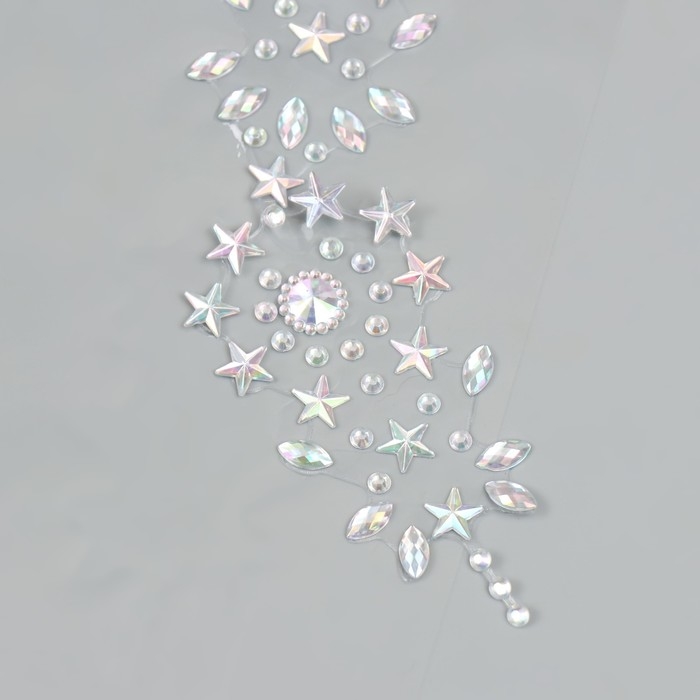 Наклейка пластик стразы на волосы Наклейка пластик стразы на волосы "Звёзды" 26,5х13 см