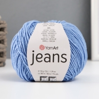 Пряжа "Jeans" 55% хлопок, 45% акрил 160м/50гр (15 голубой)