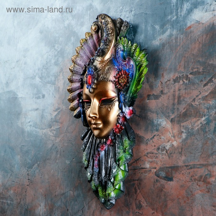 Венецианская маска Венецианская маска "Рубин" золото, 32см МИКС