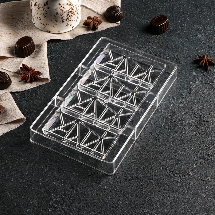 Форма для шоколада «Лайни», 20×12×2,5 см, 4 ячейки 8,5×4,2×1 см, цвет прозрачный Форма для шоколада «Лайни», 20×12×2,5 см, 4 ячейки 8,5×4,2×1 см, цвет прозрачный