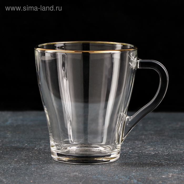 Кружка стеклянная «Золото», 250 мл, золотая отводка Кружка стеклянная «Золото», 250 мл, золотая отводка