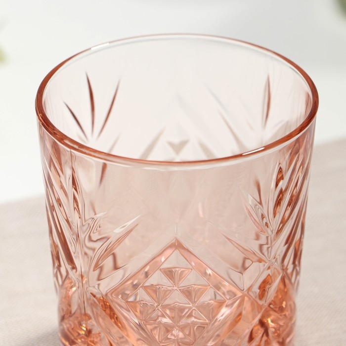 Стакан низкий стеклянный «Зальцбург», 300 мл, цвет розовый Стакан низкий стеклянный «Зальцбург», 300 мл, цвет розовый