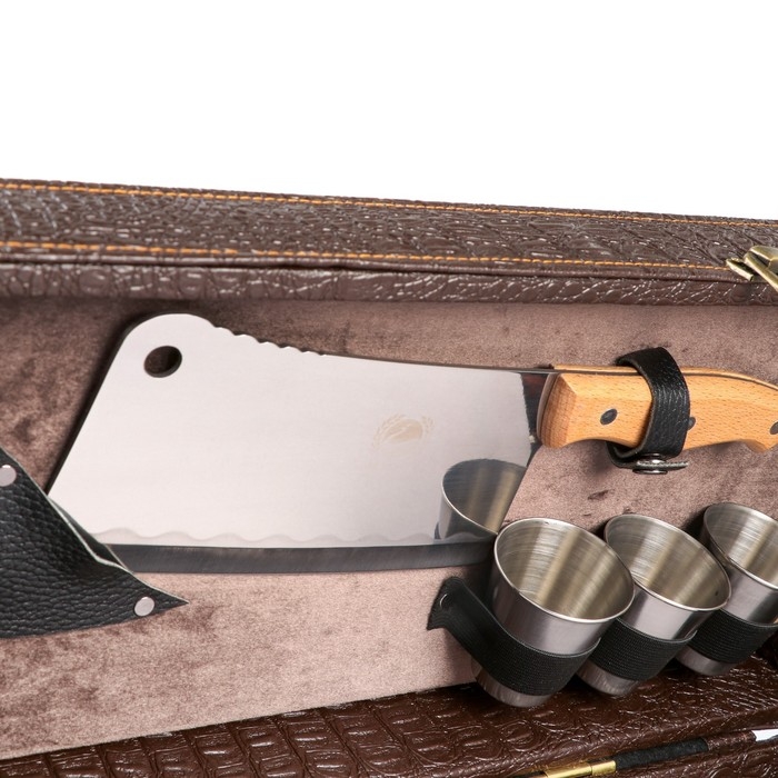 Набор с шампурами подарочный  Набор с шампурами подарочный "Элит-X" в коробке из эко-кожи №7