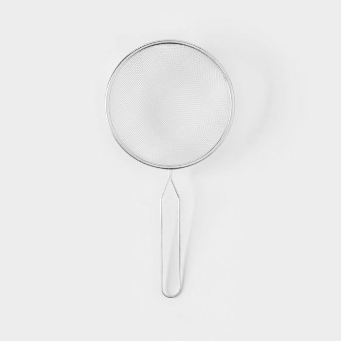 Сито для просеивания с ручкой Доляна «Помощник», d=14 см, цвет серебристый Сито для просеивания с ручкой Доляна «Помощник», d=14 см, цвет серебристый