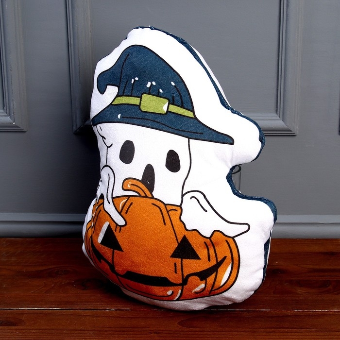 Мягкая игрушка «Привидение» с тыквой, цвет белый Мягкая игрушка «Привидение» с тыквой, цвет белый