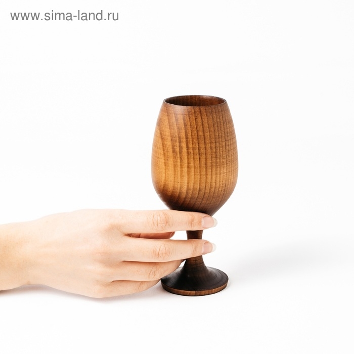 Бокал для вина из натурального кедра Mаgistrо, 16,5×7 см, цвет шоколадный Бокал для вина из натурального кедра Mаgistrо, 16,5×7 см, цвет шоколадный
