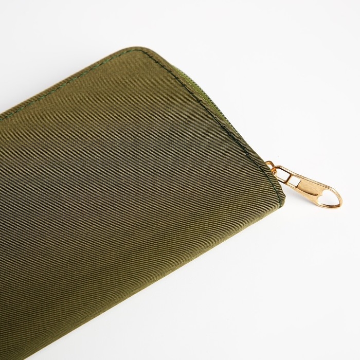 Кошелёк женский на молнии, цвет хаки Кошелёк женский на молнии, цвет хаки