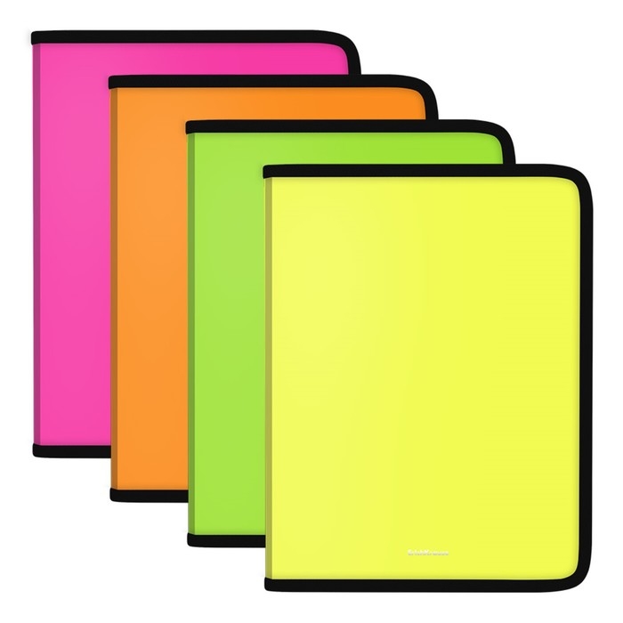Папка для тетрадей А4, ErichKrause Matt Neon, пластиковая, на молнии, микс Папка для тетрадей А4, ErichKrause Matt Neon, пластиковая, на молнии, микс