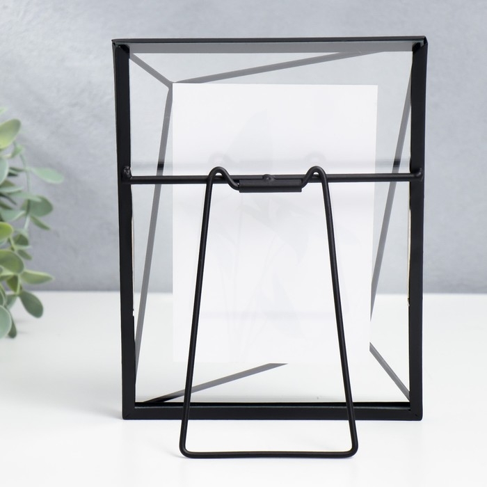 Фоторамка металл на 1 фото 10х15 см Фоторамка металл на 1 фото 10х15 см "Лофт. Преломление углов" чёрная 20х15х3 см