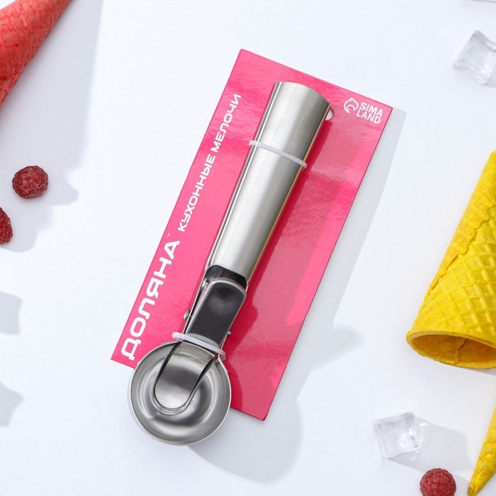 Ложка для мороженого Доляна «Элит», с выталкивателем, 18 см, цвет серебристый Ложка для мороженого Доляна «Элит», с выталкивателем, 18 см, цвет серебристый