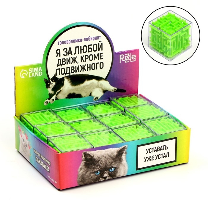 Головоломка лабиринт с шариком «За любой движ», в шоубоксе Головоломка лабиринт с шариком «За любой движ», в шоубоксе