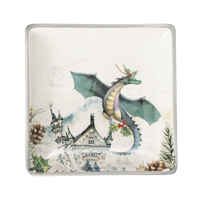 Блюдо сервировочное Доляна «Дракоша», 15×3 см, цвет белый Блюдо сервировочное Доляна «Дракоша», 15×3 см, цвет белый