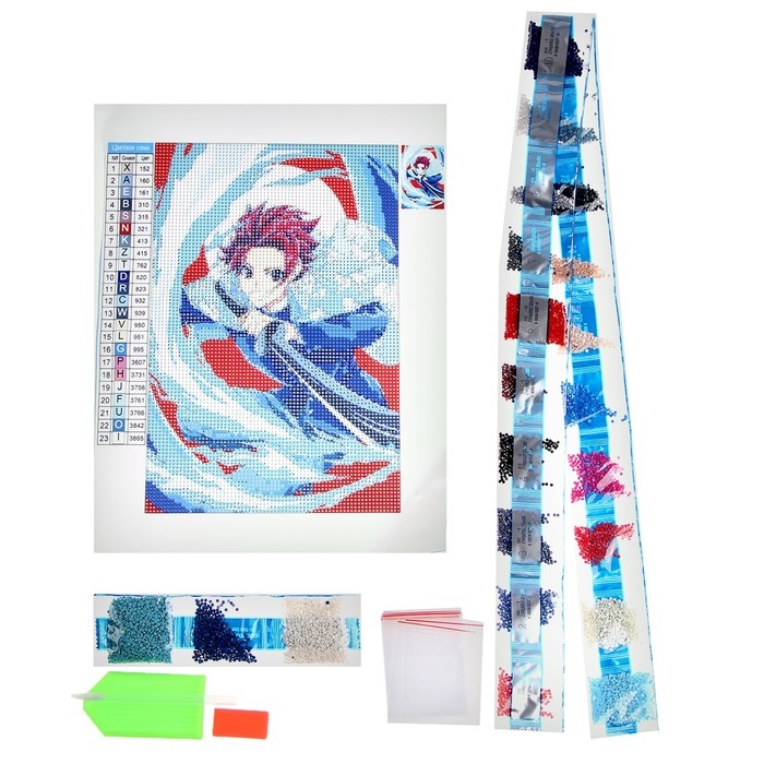 Алмазная мозаика с полным заполнением на холсте «Самурай с клинком», 20 х 30 см Алмазная мозаика с полным заполнением на холсте «Самурай с клинком», 20 х 30 см