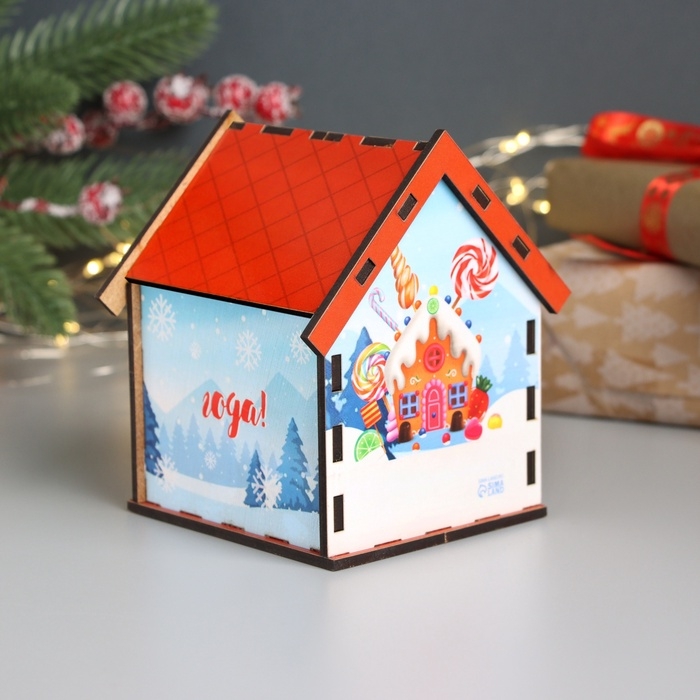 Новогодний чайный домик  Новогодний чайный домик "Сладкого года" 10,5х9,5х12 см