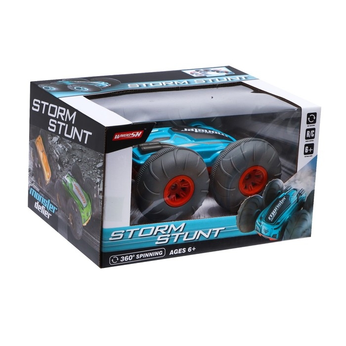 Машина-перевёртыш радиоуправляемая «Монстр», работает от аккумулятора, цвет синий Машина-перевёртыш радиоуправляемая «Монстр», работает от аккумулятора, цвет синий