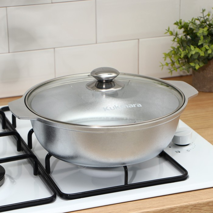 Жаровня, 3 л, d=26 см, h=9 см, стеклянная крышка Жаровня, 3 л, d=26 см, h=9 см, стеклянная крышка