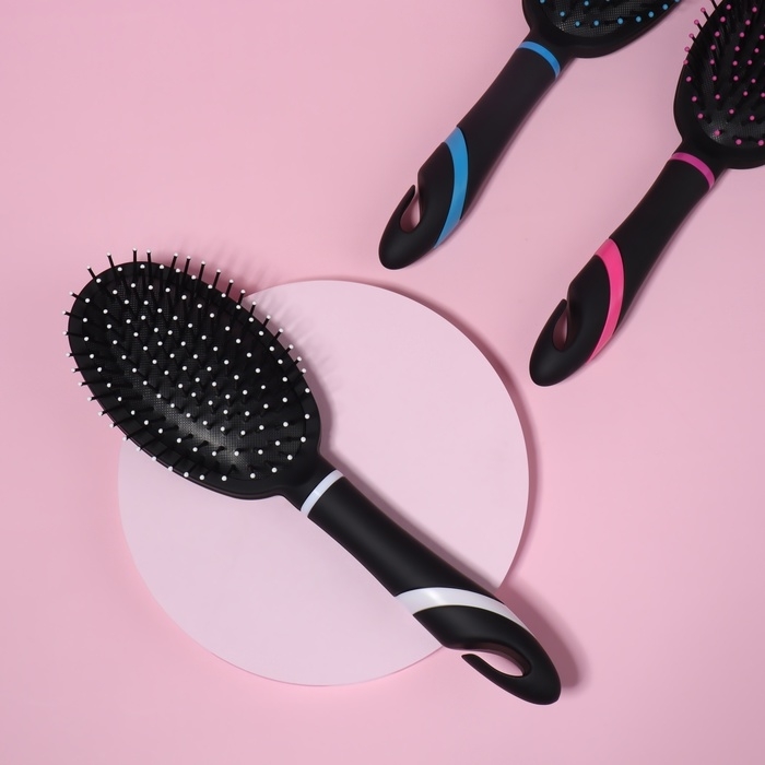 Расчёска массажная, 6,5 &times; 25 см, цвет МИКС