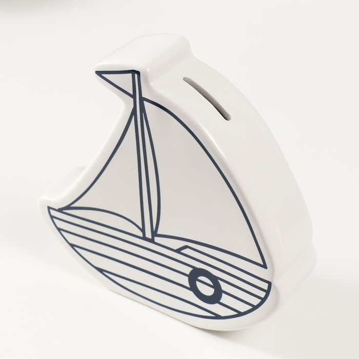 Копилка керамика  Копилка керамика "Парусник" белый 20х5,2х19,5 см
