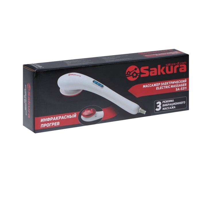 Массажер для тела Sakura SA-5311, 9 Вт, вибрационный массаж, ИК-прогрев, 3 режима, 220 В