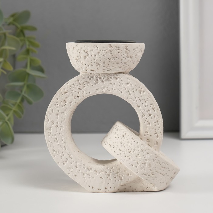 Подсвечник гипс, металл на 1 свечу Подсвечник гипс, металл на 1 свечу "Кольца" d=3,8 см 6х11х11,2 см