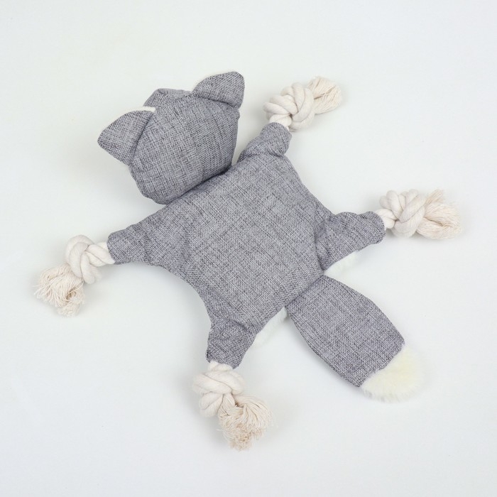 Игрушка текстильная с канатом  Игрушка текстильная с канатом "Енот" с пищалкой, шуршащая, 26 х 28 см