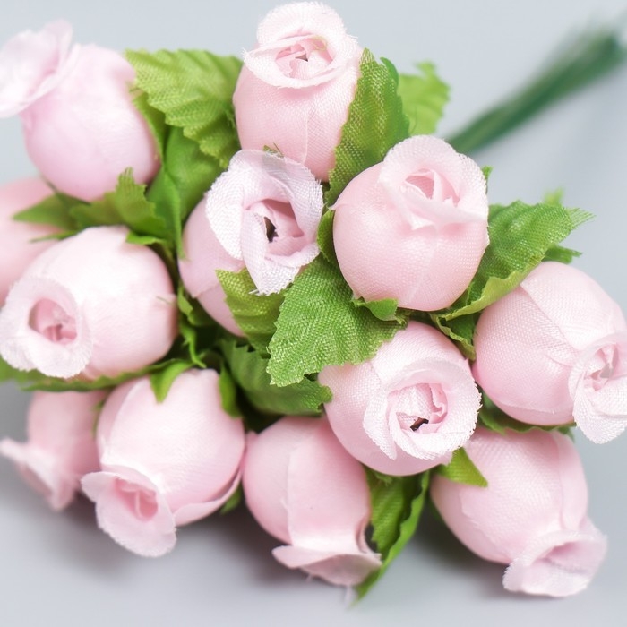 Цветы для декорирования Цветы для декорирования "Роза Бланка" светло-розовая 1 букет=12 цветов 10 см