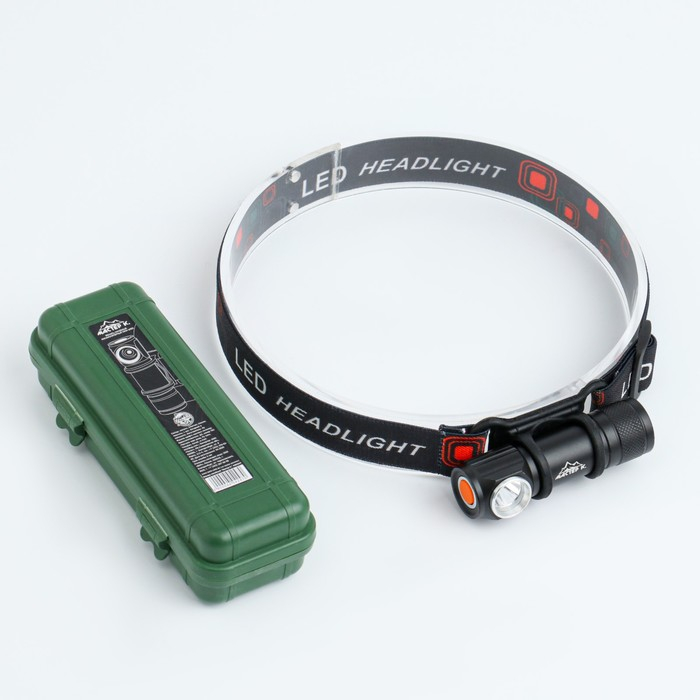 Фонарь налобный аккумуляторный  Фонарь налобный аккумуляторный "Мастер К" 7 Вт, 1200 мАч, 90 лм, 3 режима, 8 х 2.5 см, USB