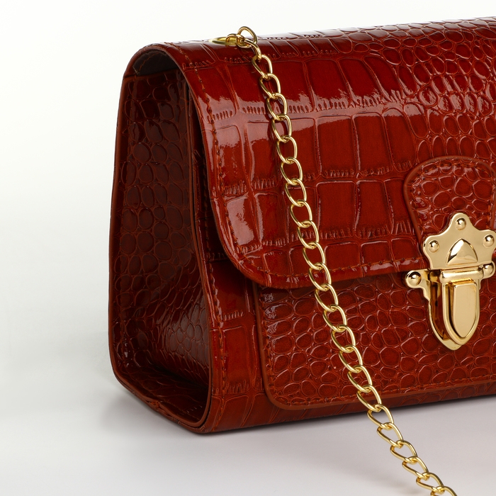 Сумка-мессенджер на клапане, цвет рыжий