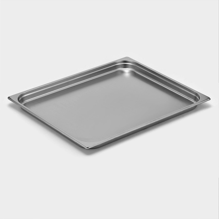 Гастроемкость 2/1 из нержавеющей стали, 40 мм, 65,4×53,6×4 см, толщина 0,8 мм Гастроемкость 2/1 из нержавеющей стали, 40 мм, 65,4×53,6×4 см, толщина 0,8 мм