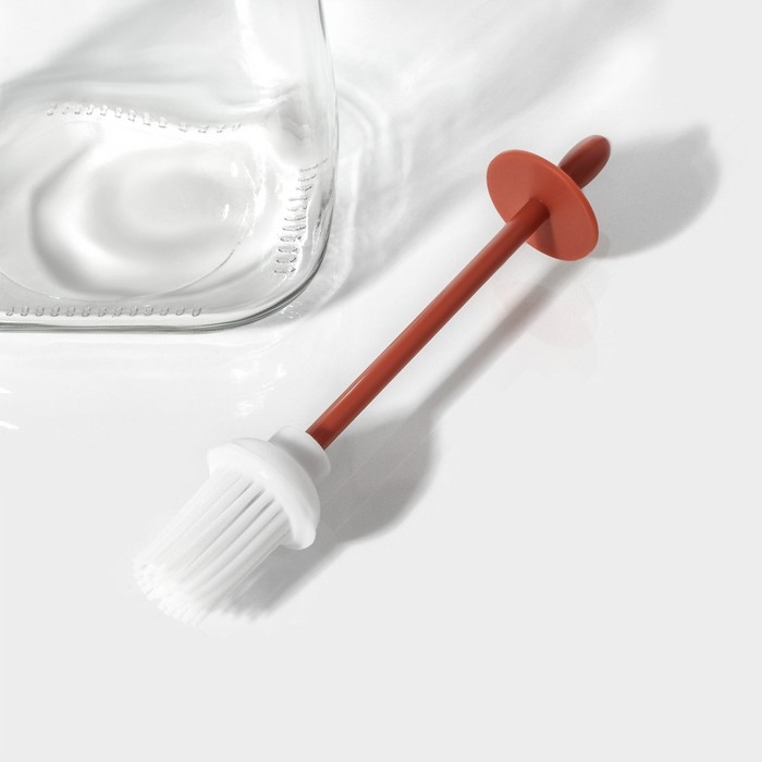 Бутылка стеклянная для масла с кисточкой Доляна &laquo;Коралл&raquo;, 600 мл, 8,5&times;7&times;18 см