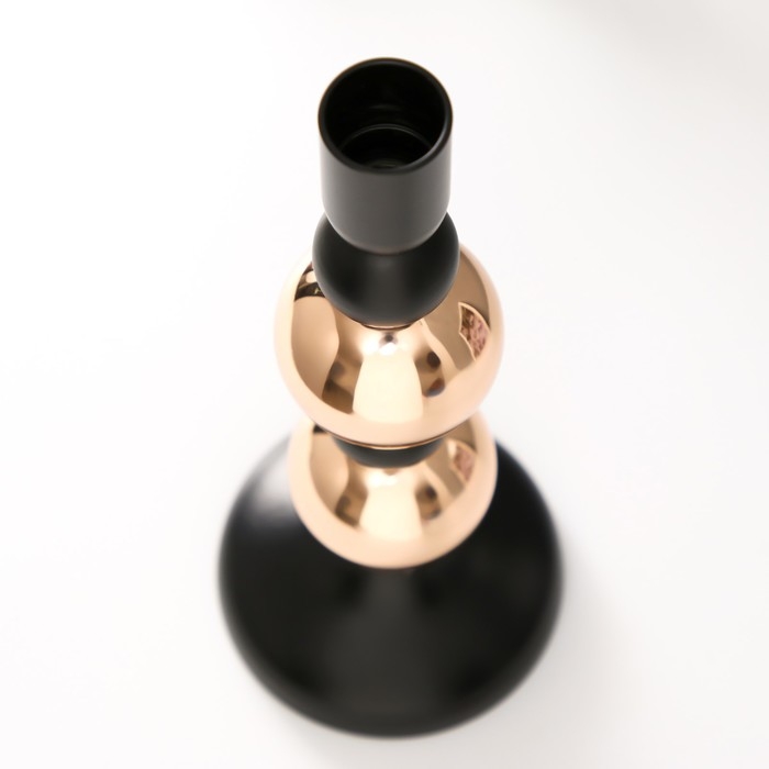 Подсвечник металл на 1 свечу d=2 см Подсвечник металл на 1 свечу d=2 см "Дельфуза. Два золотых шара" 10х10х22 см