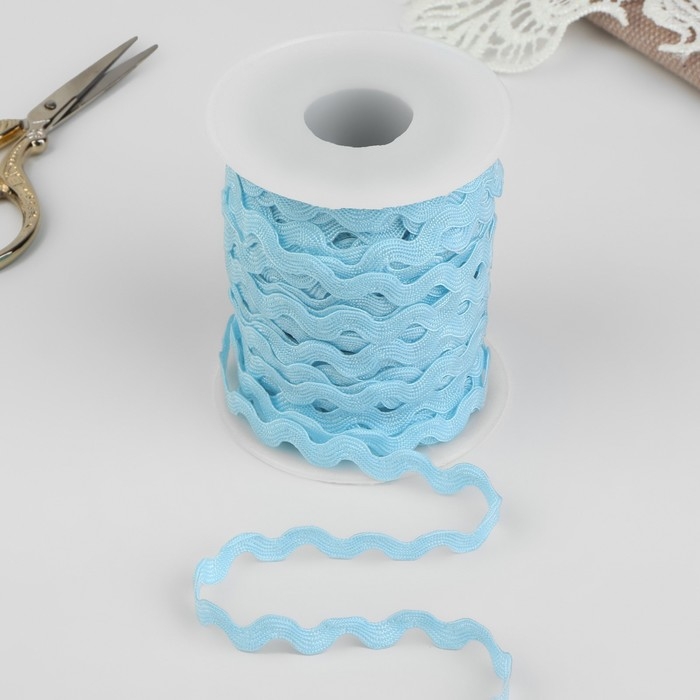 Тесьма отделочная «Вьюнчик», 5 мм, 27 ± 1 м, цвет голубой Тесьма отделочная «Вьюнчик», 5 мм, 27 ± 1 м, цвет голубой