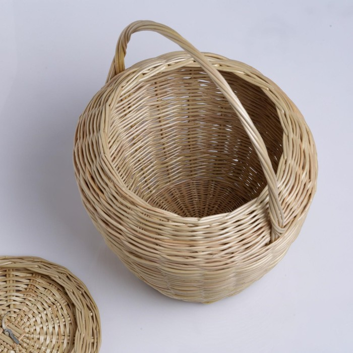 Корзина овощная круглая высокая с крышкой, 300х300/250/370 мм Корзина овощная круглая высокая с крышкой, 300х300/250/370 мм