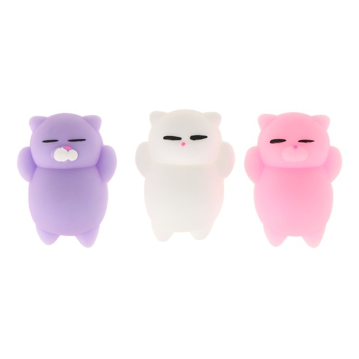 Мялка антистресс «Киска», набор 3 шт, цвета МИКС Мялка антистресс «Киска», набор 3 шт, цвета МИКС